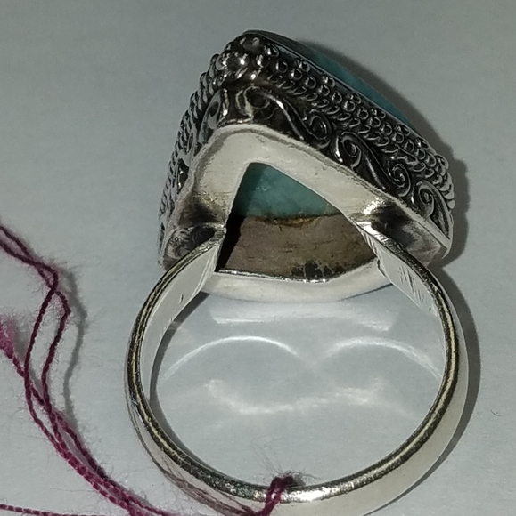 New Sterling Silver Larimar Ring Size 8.5 - Picture 4 of 6